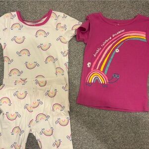 Carter's Pink Rainbow Baby turtle outfit set  5T